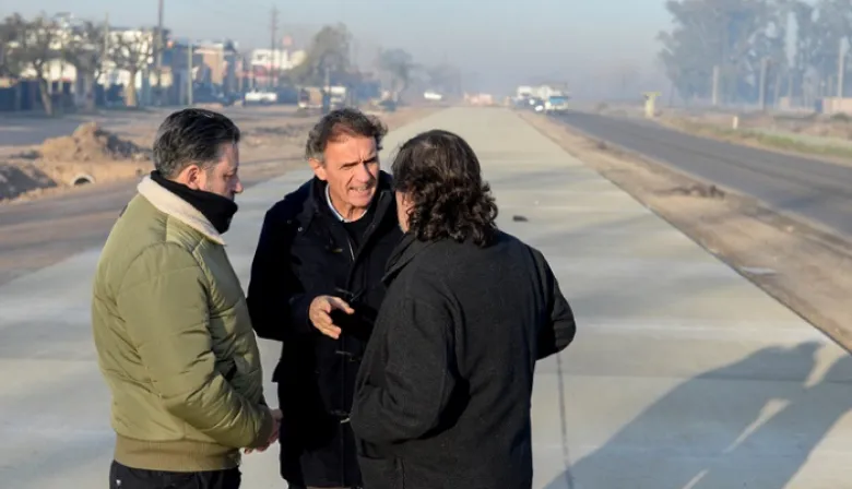 Katopodis recorrió las obras de la Ruta 40 en Merlo