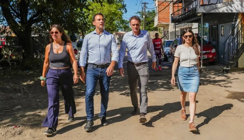 Julián Álvarez y Gabriel Katopodis supervisaron los avances de la obra hidráulica en Villa Jardín