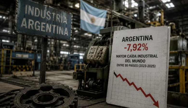 Argentina lidera el ranking mundial de caída industrial y profundiza la crisis fabril