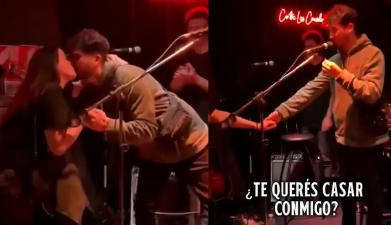 Amor, música y emoción: el pedido de casamiento que conmovió en un recital de La Medianera
