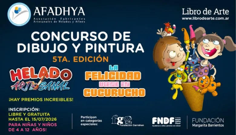 AFADHYA lanzó la 5ª edición del concurso “Helado ARTEsanal” para niños y niñas de 4 a 12 años
