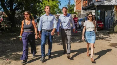 Julián Álvarez y Gabriel Katopodis supervisaron los avances de la obra hidráulica en Villa Jardín