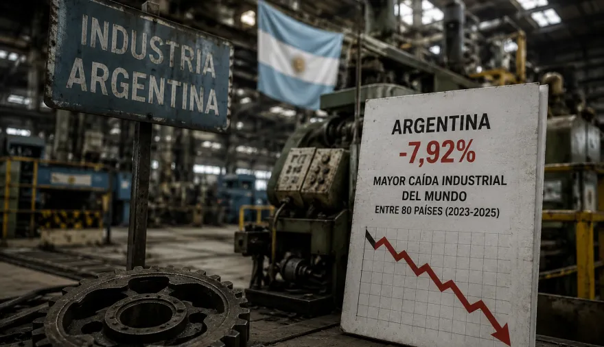 Argentina lidera el ranking mundial de caída industrial y profundiza la crisis fabril