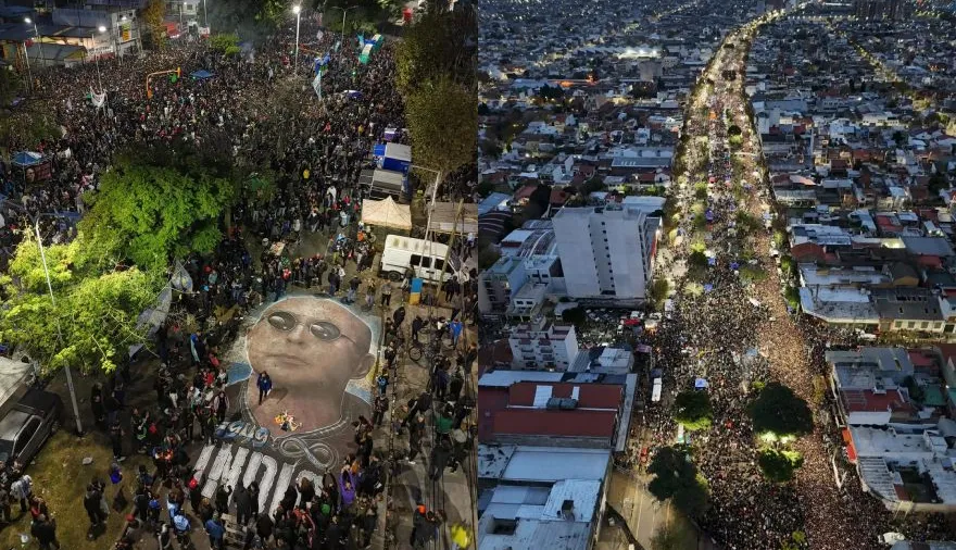 Una despedida multitudinaria: miles de personas homenajearon al Indio Solari en Avellaneda