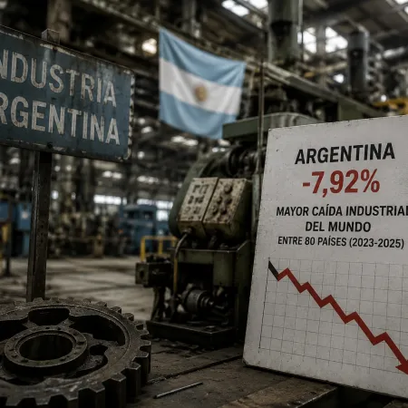 Argentina lidera el ranking mundial de caída industrial y profundiza la crisis fabril