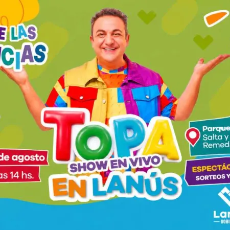 Lanús celebrará el Día de las Infancias con un show gratuito de Topa